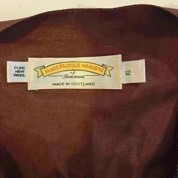 James Pringle Weavers of Iverness Plaid Vest Made in Scotland Red Size 12 - Picture 5 of 7